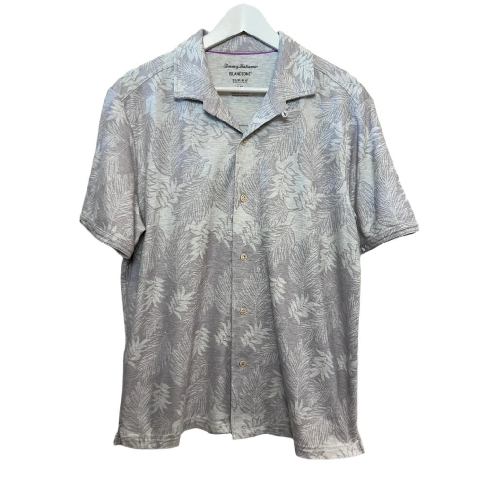 Tommy Bahama Islandzone Short Sleeve Button Down Collared Shirt Cotton Large
